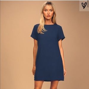 Lulu’s Shift and Shout Navy Blue Shift Dress